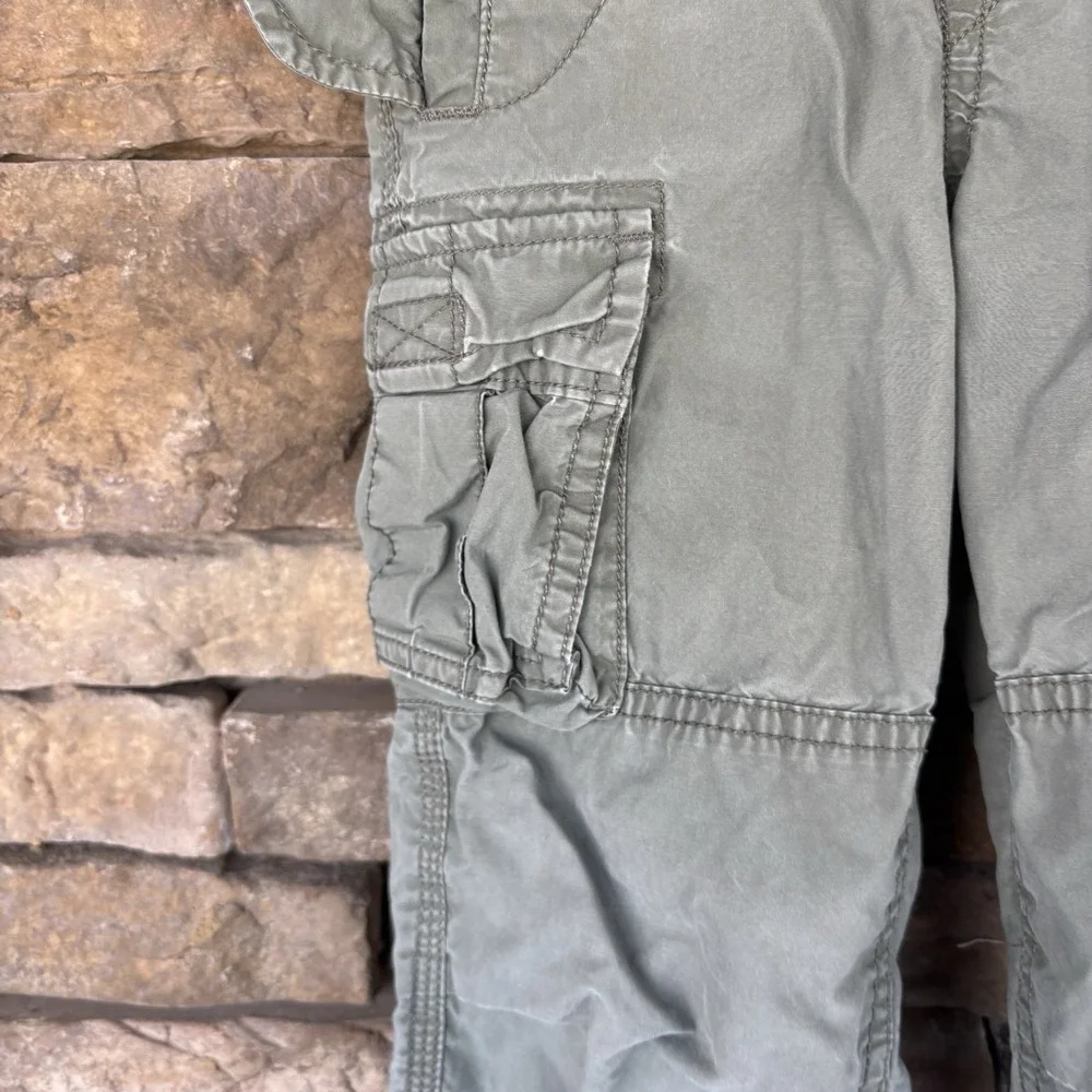 Baby Gap‎ Olive Hunter Green 4t Cargo Pants Lined Boys Winter Snap Pockets